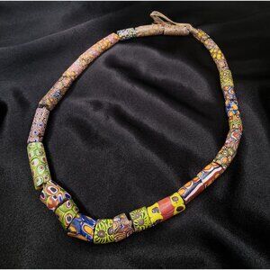 Antique African Trade Millefiori Glass Bead Necklace